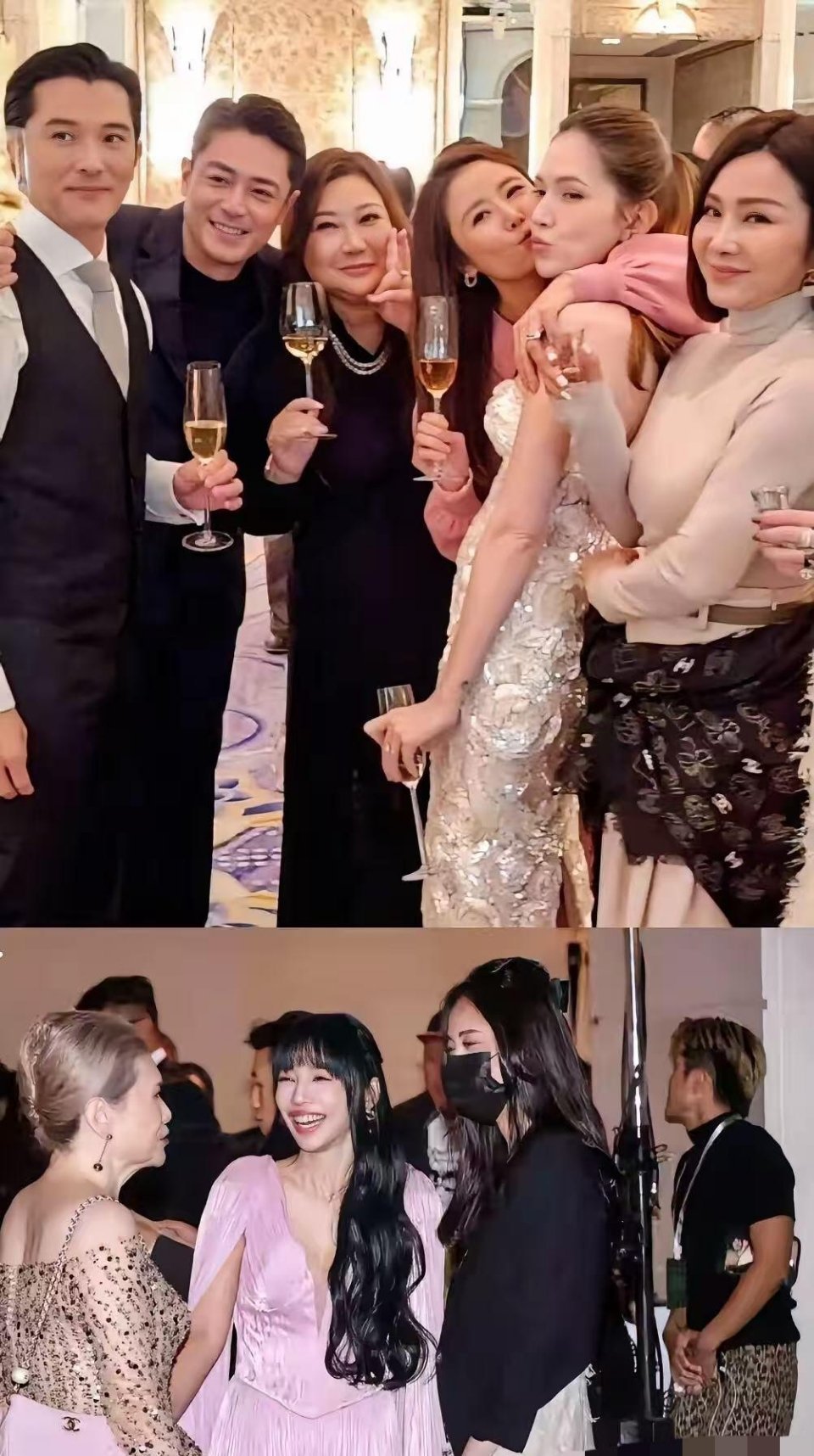 邱泽许玮宁大婚，李靓蕾的穿搭我刷到第一眼就惊了！人家新人结婚，她穿了条深V粉裙，