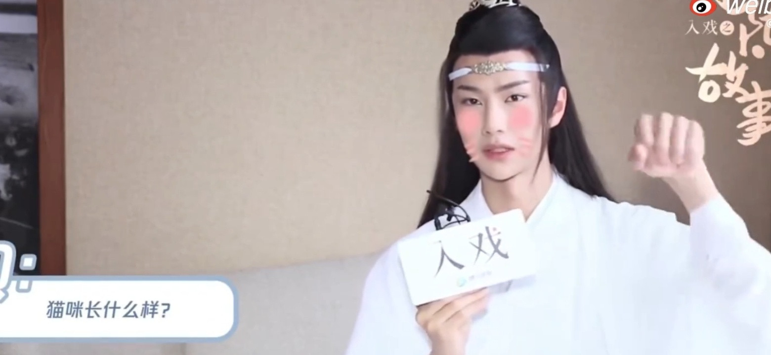 主持人：猫咪长什么样子王一博：猫咪长这个样子王一博：猫咪长什么样子你百度一下啊（