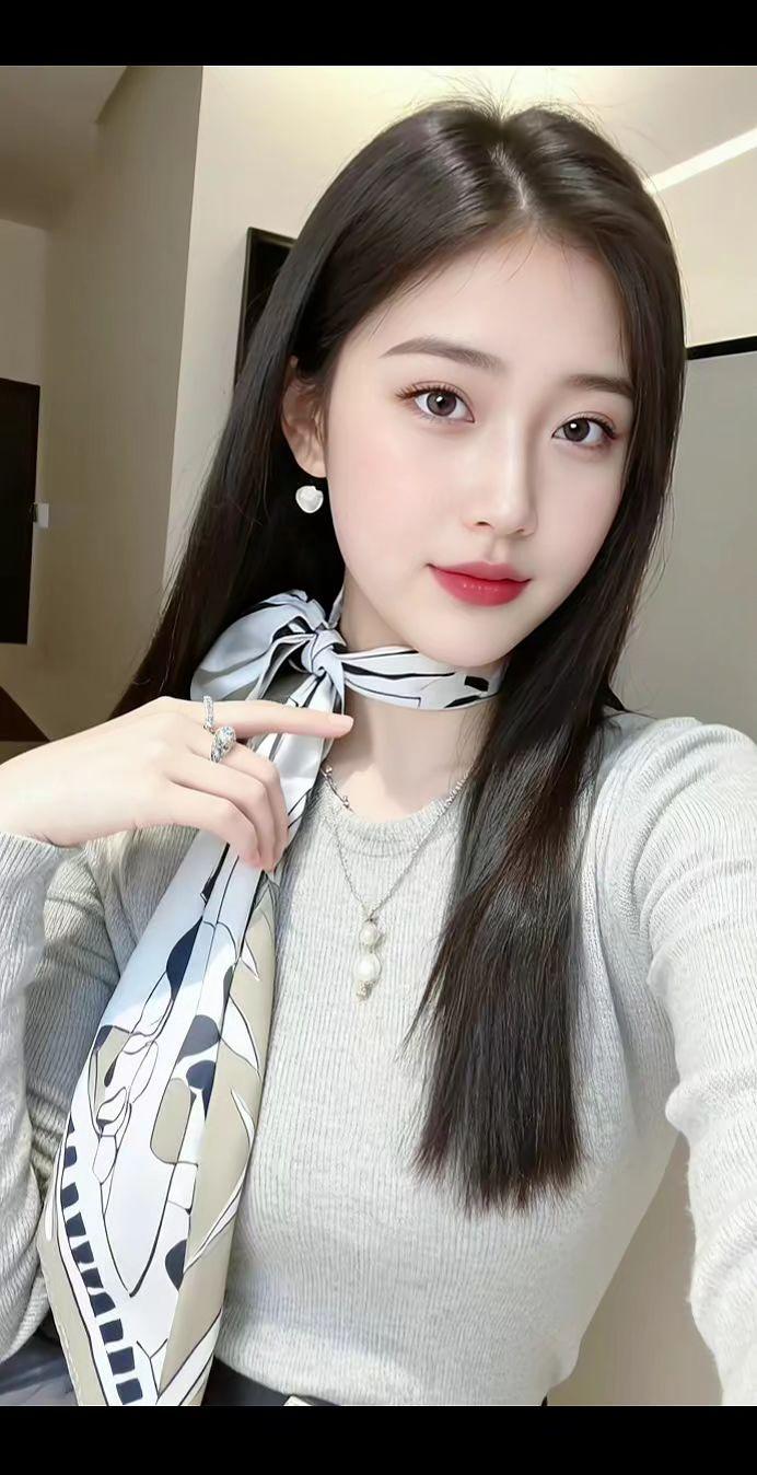 清纯甜美气质穿搭甜美女孩肤白貌美