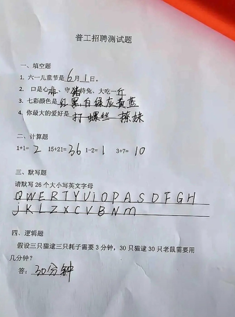 招聘出这些题的目的是什么