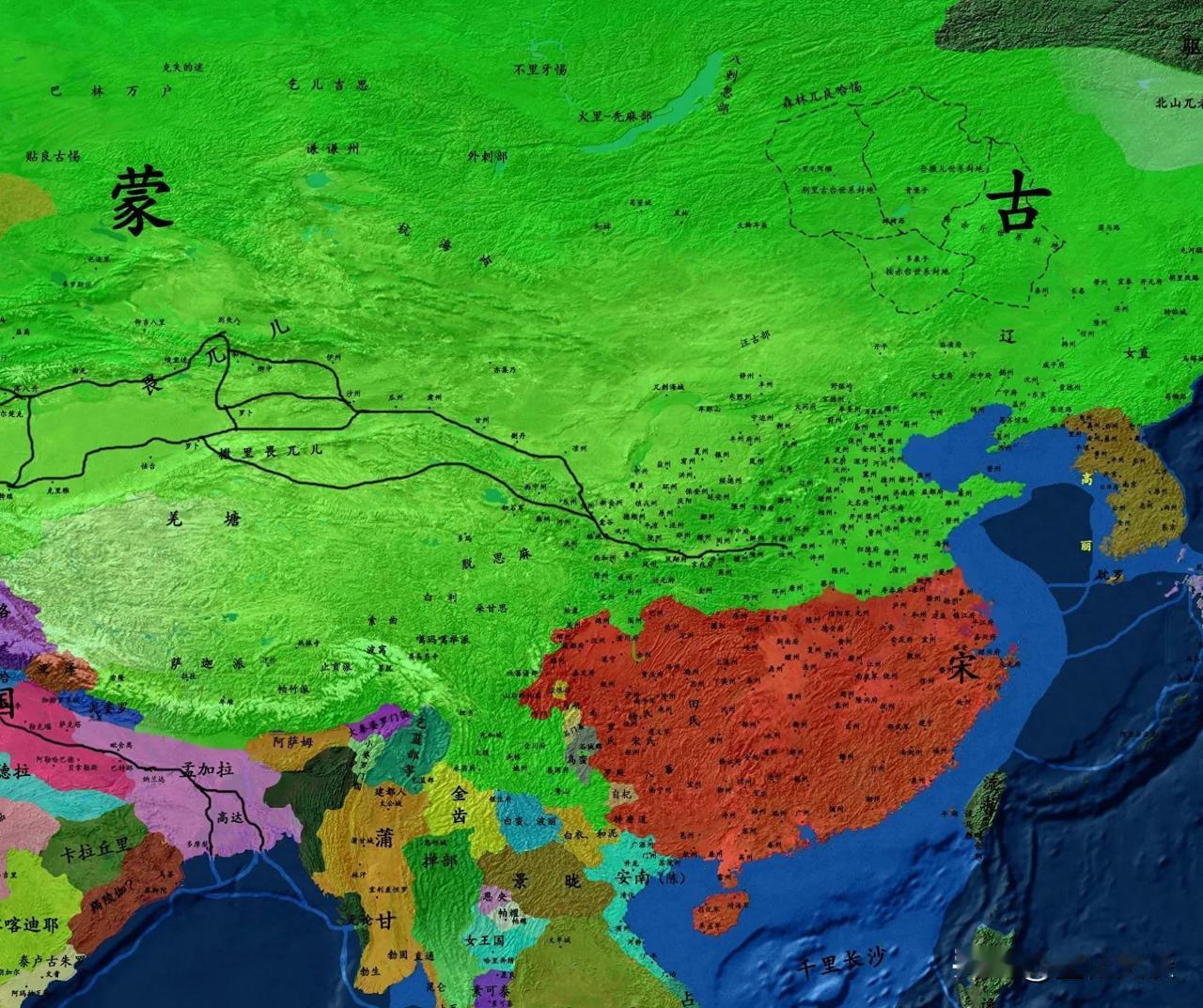 南宋很弱么？蒙古为了灭南宋，竟要绕道青藏高原，千里远征大西南蒙古人灭南宋绕了