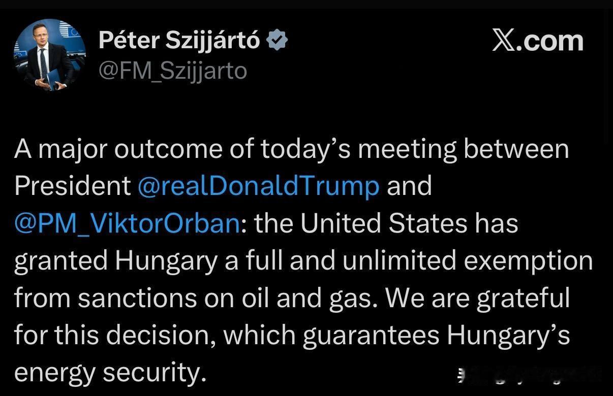 ⚡️🇭🇺🇺🇸🇷🇺路透社：匈牙利外交部长西雅尔多声称，在匈牙利总理欧尔