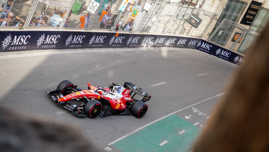 2026F1巴库赛道因赛车劣势落后的勒克莱尔在最近的二练里面，勒克莱尔从落后0.4秒扩大到了1.1秒