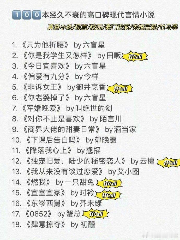 别闹书荒辣！200本高质量言情甜宠小说，网上这组图真的是满分了，爱看书的快一把