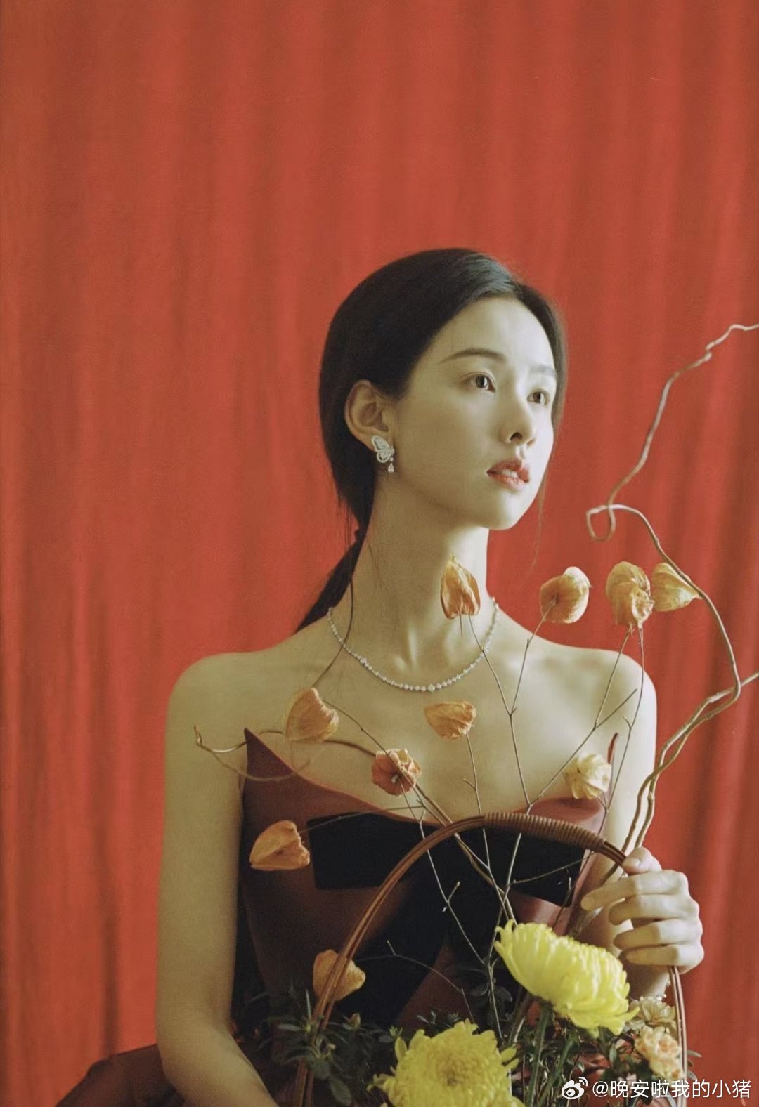 陈都灵红裙库存照，这个冷脸🥵🥵