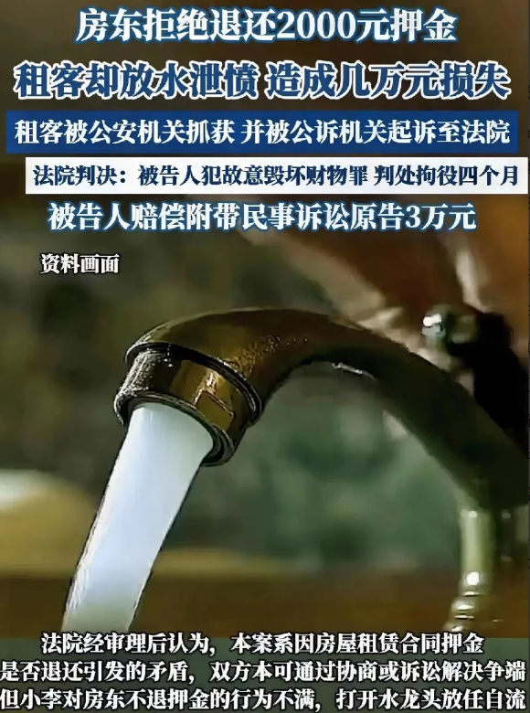 一言不合就放水“泡”房子？山东济南，一租客和房东签下为期一年的租房合同，不料，刚