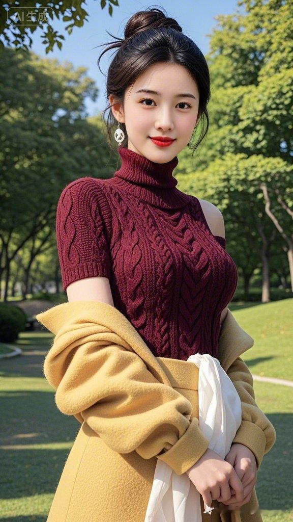 温柔针织衫+毛绒外套，温暖又时尚，秋日必备！🍂🌞