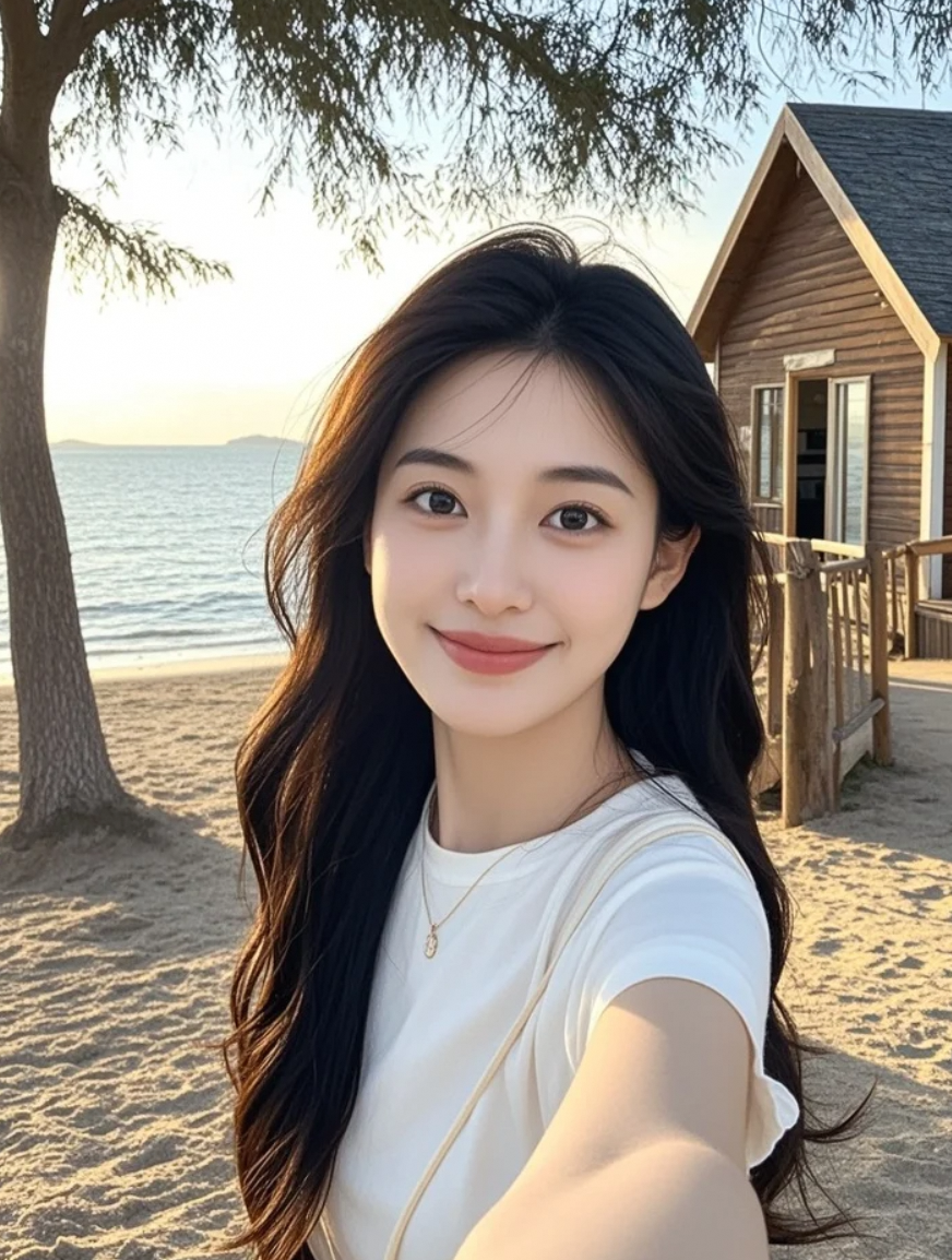 海景滤镜下，这素颜显得清透吗？