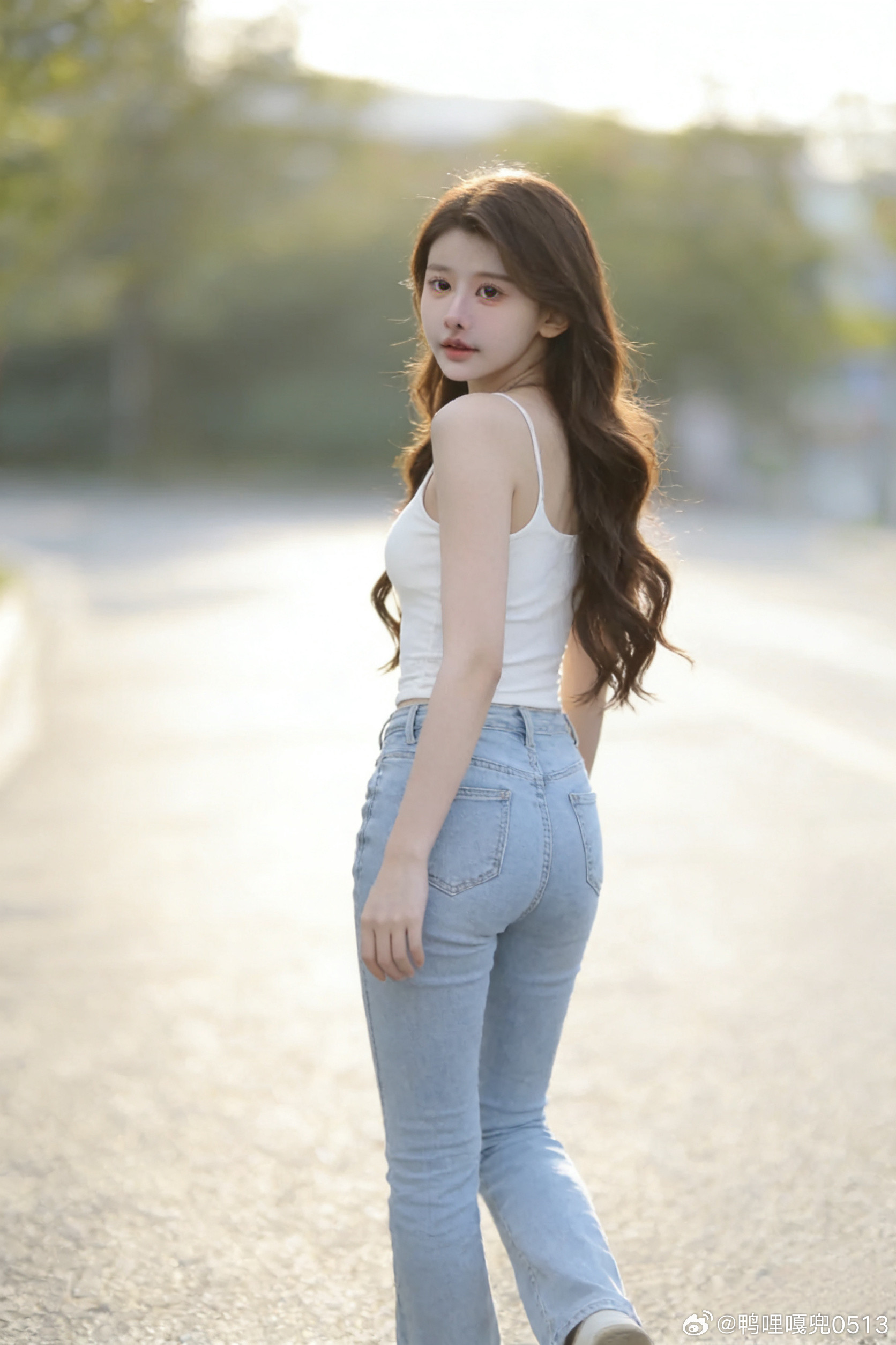 美女热门美女日常分享牛仔裤女孩