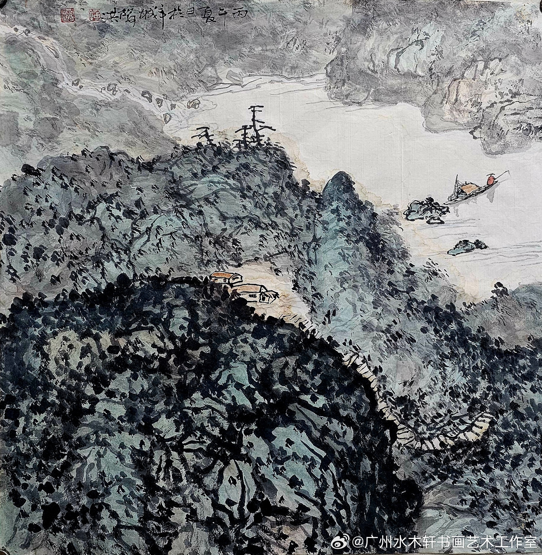 钟声洪老师山水画作品欣赏。