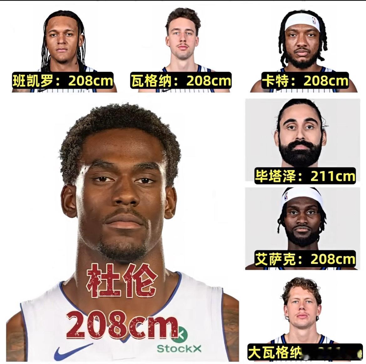 魔术恐怖的前场阵容，直接要把杜伦的身价打没了