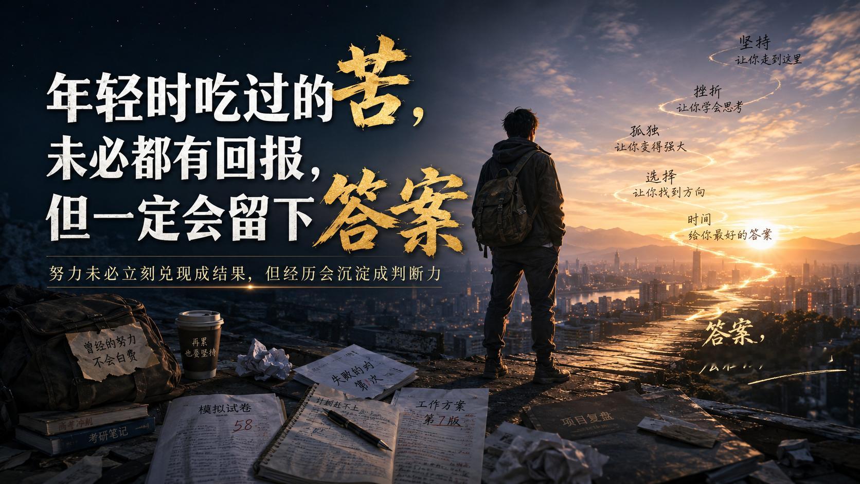 年轻时吃过的苦，未必都有回报，但一定会留下答案别再相信“只要吃苦，就一定成功”。