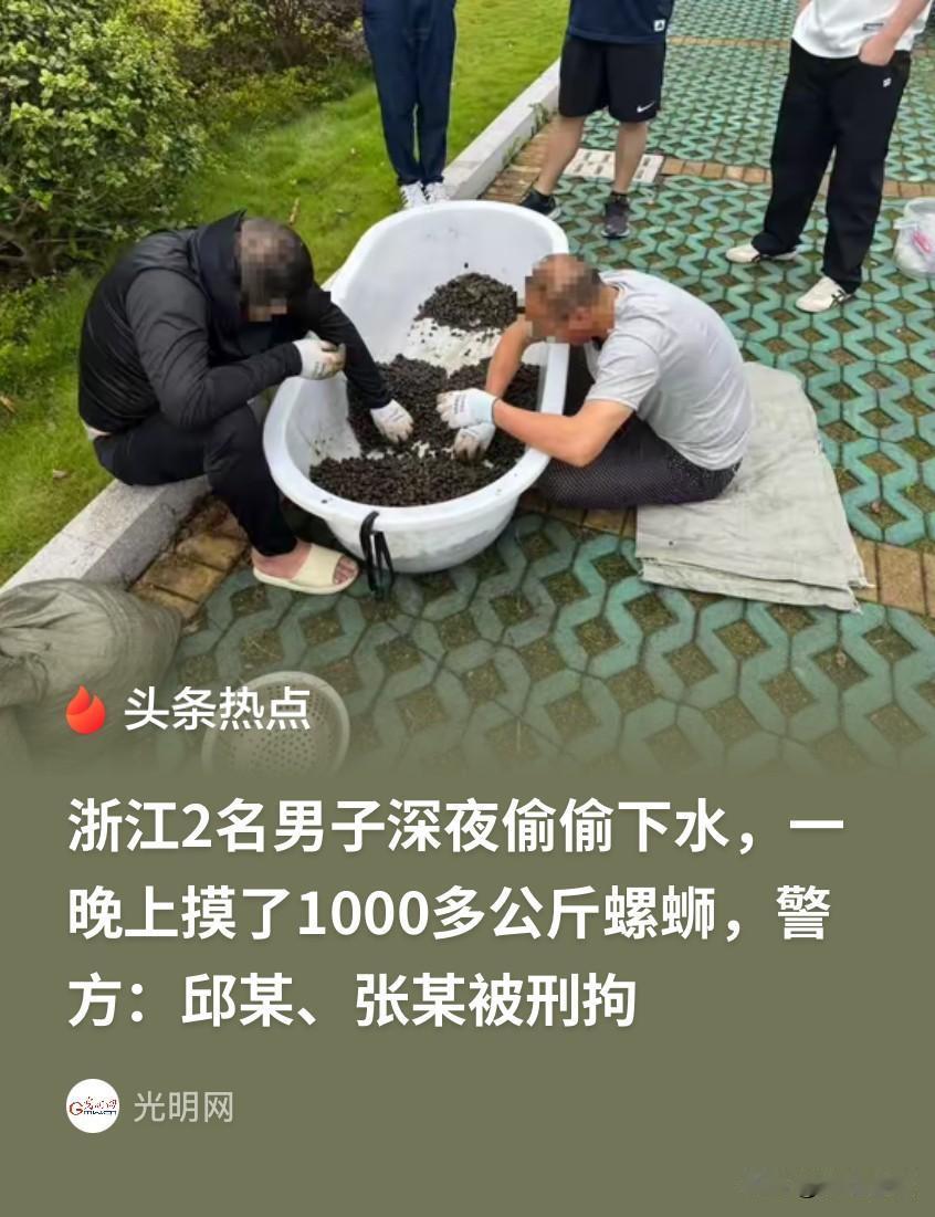 太离谱！浙江诸暨，一男子闲来无事约上好友半夜偷偷下水捞螺蛳，赚点快钱，结果捞了3