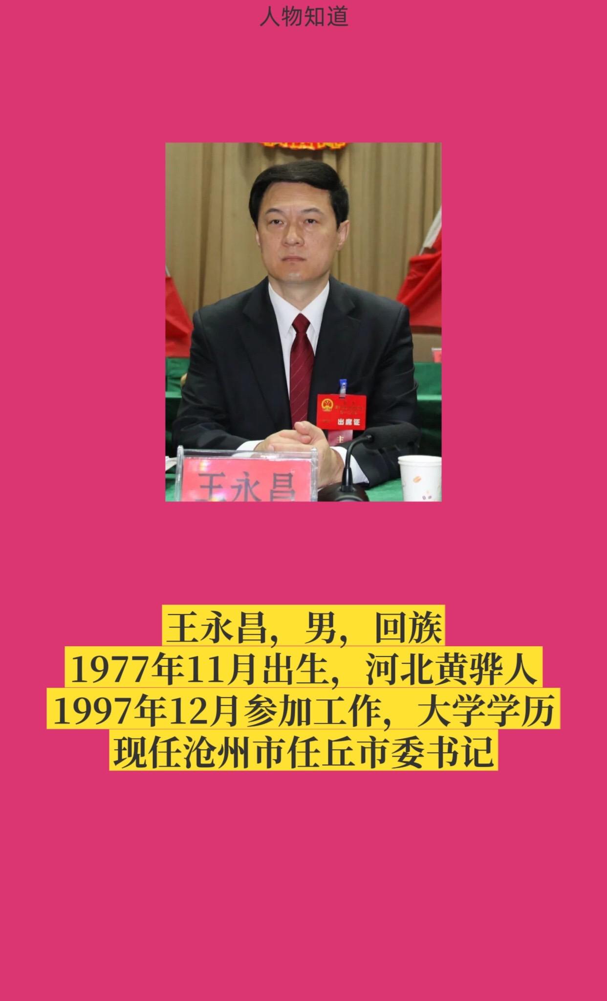 沧州市任丘市书记与市长。