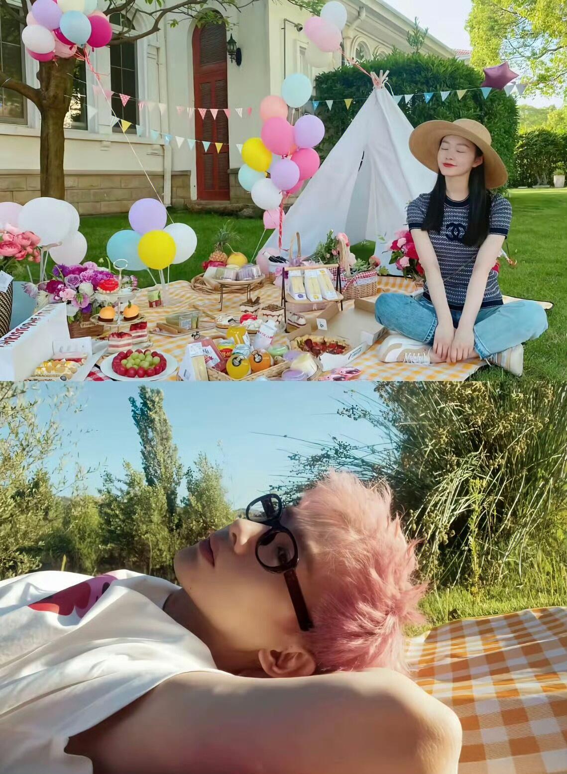 白敬亭宋轶隔空同框赏樱引热议：是巧合还是三月的风总是裹着小心思，把樱花瓣吹成粉色