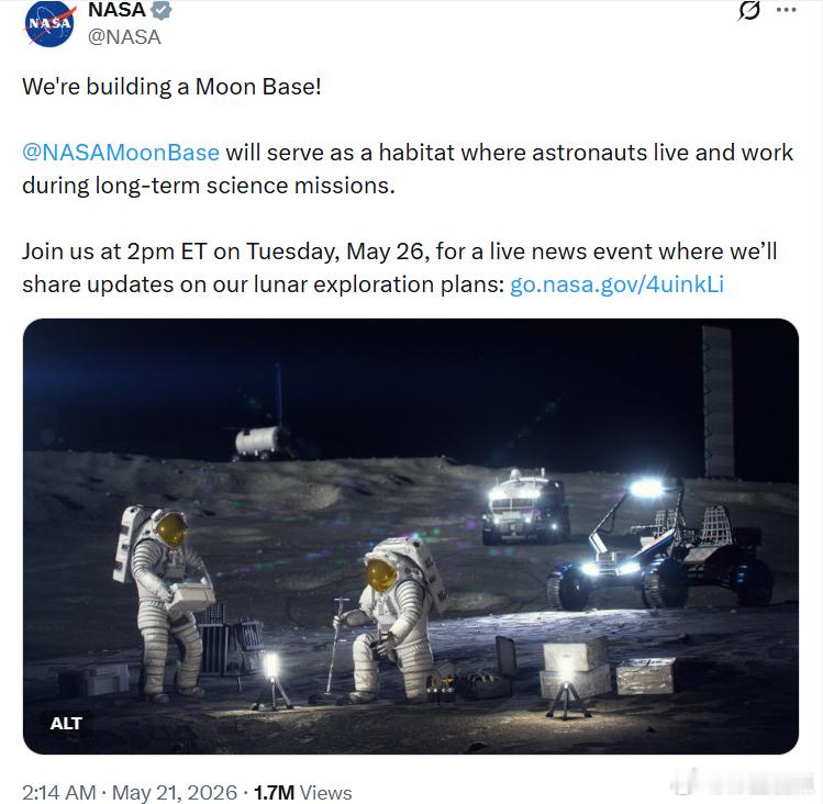 NASA:我们正在建设月球基地！NAS的“月球基地”将作为宇航员长期科学任务期间