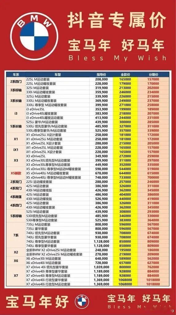 宝马7系降价约27万新年BBA车价大降看表里735LiM运动套装全款价59.