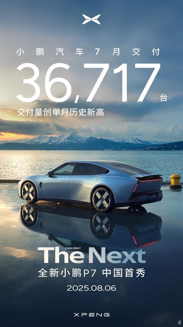 7月电车成绩单：小鹏交付量增229%36717台的交付数字背后，是三条清晰的增长