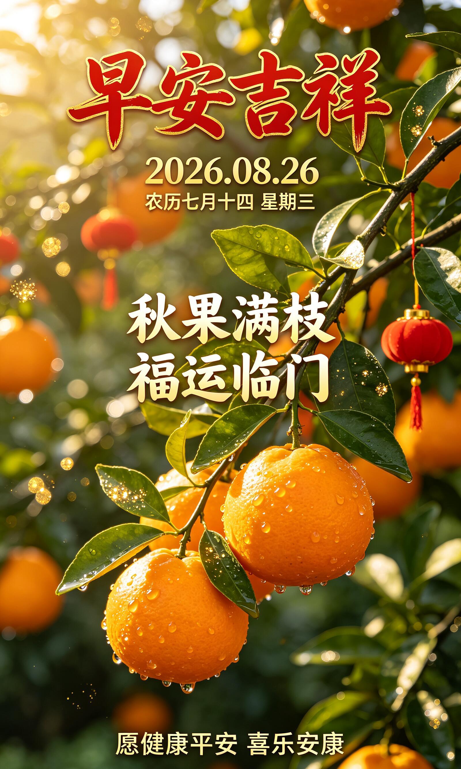 2026.8.26周三早安祝福图片海报壁纸拿图吱一声噢～