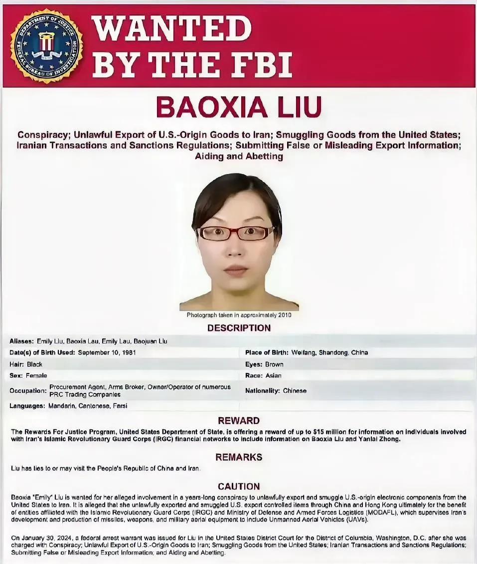 FBI悬赏1500万通缉山东大姐刘宝霞？这事儿离谱到笑不出来。罪名是“向