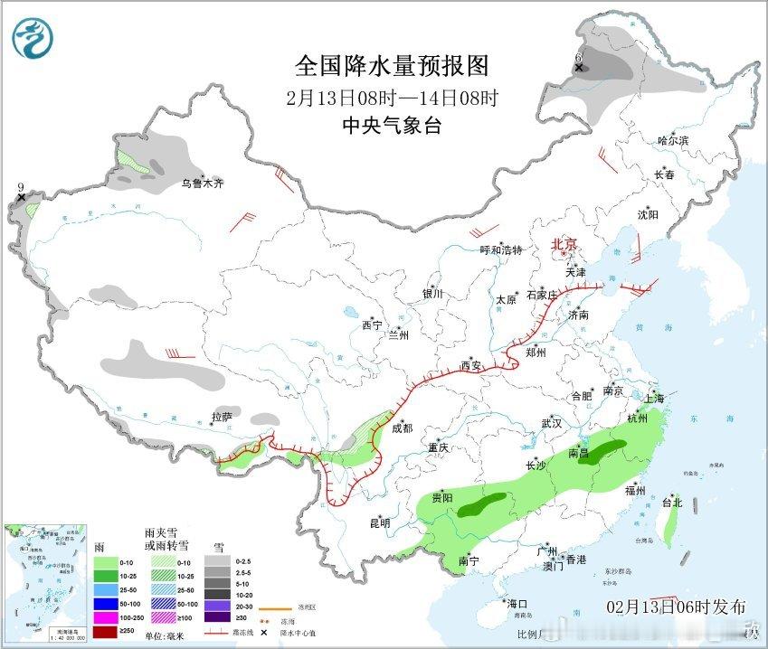 【降水先增多再减少】昨天到今晨，降雨主要广西、贵州南部、湖南中部、江西中北部以及