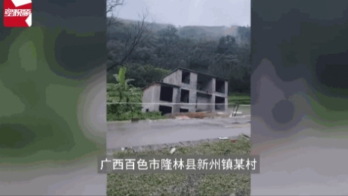 悲剧还是发生了！7月2日，广西百色，一村民在当地河边建了一栋5层楼房，谁知因为暴