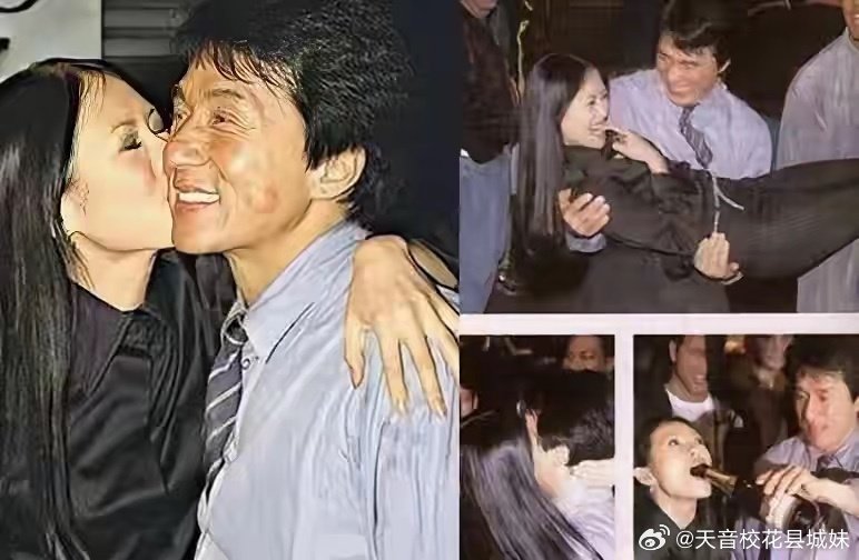 章子怡很豪爽，对着成龙打开的酒瓶，就这样用嘴接着，大口喝酒。​