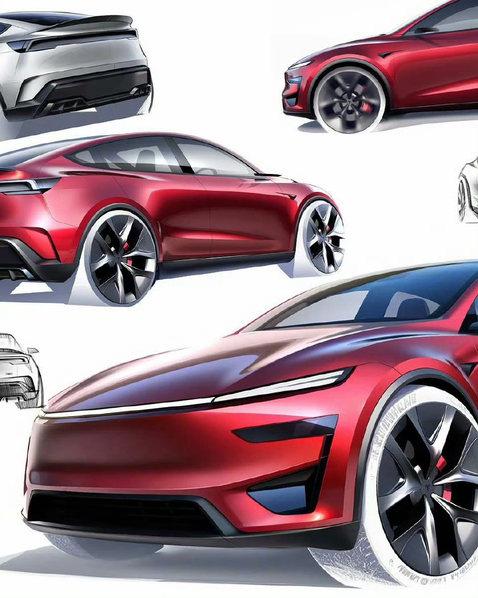 特斯拉ModelYP手稿真的帅​​​