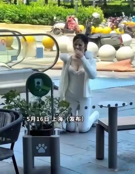 上海，一名精致漂亮的女子，竟然当众跪在人来人往的街头，卑微乞求男子，可她对面的男