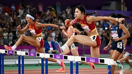 名古屋亚运会女子100米栏决赛来了！吴艳妮、林雨薇携手出战，直面日本强敌。栏间节