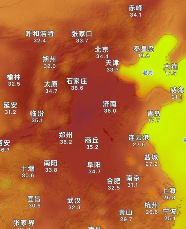 山河四省一波高温来袭，才看出青岛是多么宜居！据天气预报预测，5月13日，华北平原