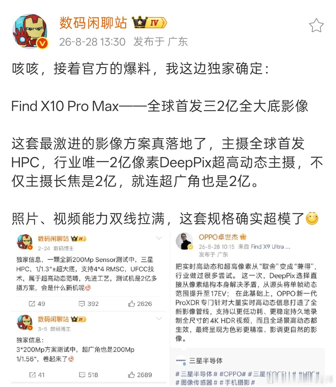 三摄全两亿......OPPO拼了啊。​​​