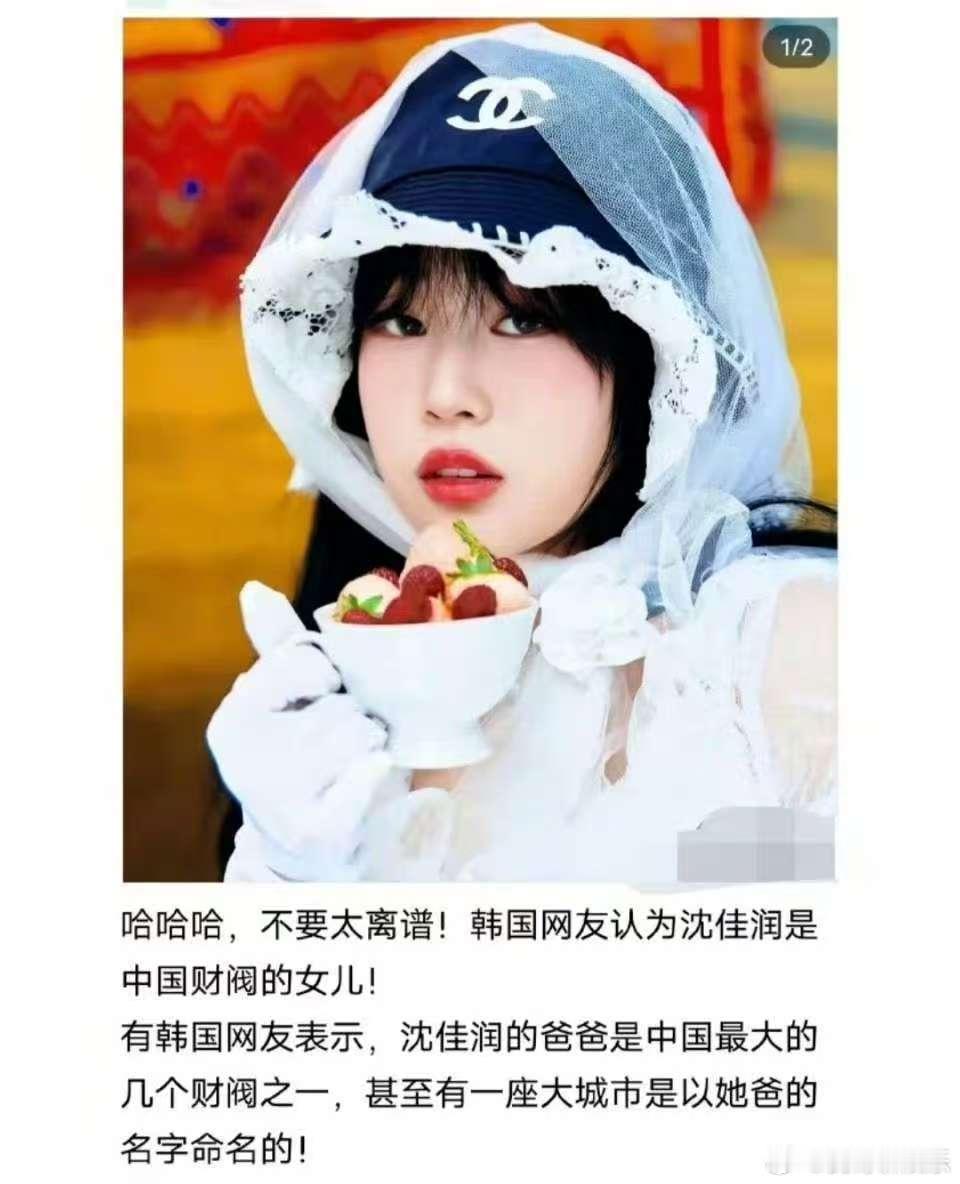 韩国人以为沈佳润是财阀千金韩网友以为沈佳润爸爸小沈阳是财阀韩国网友这脑洞我服了