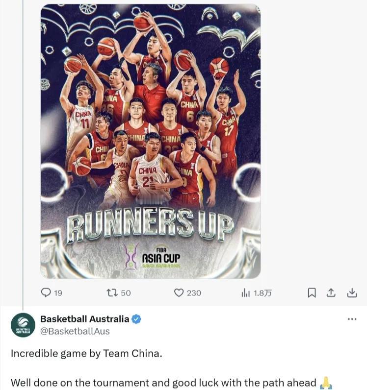 打服对手！澳大利亚男篮发文致敬中国男篮！澳大利亚男篮根本没有重视本届亚洲杯比