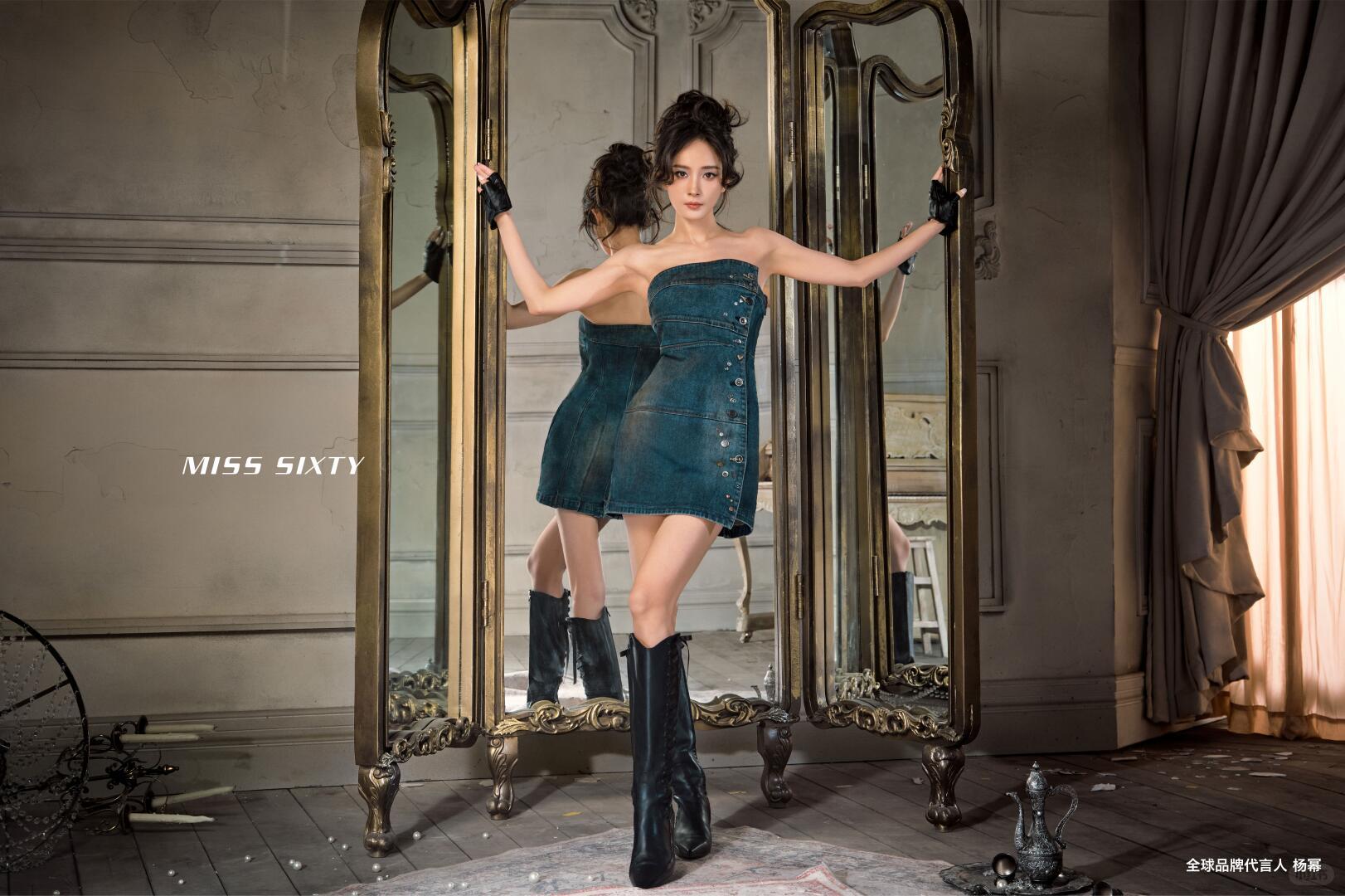 杨幂杨幂misssixty全球品牌代言人60的xhs还放了3张，妈妈幂呀这身材