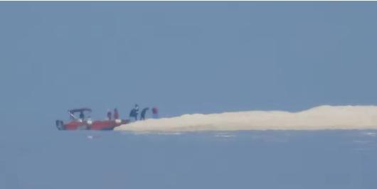防空炮已经打开雷达，随时可以击落！5月16日，中国科考队登陆铁线礁进行考察和取