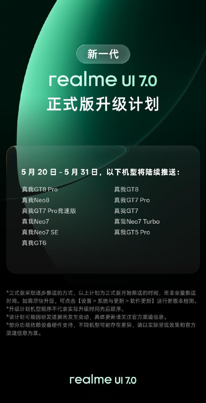 真我用户也能用上锁屏岛了，新一代realmeUI7.0正式版升级计划公布