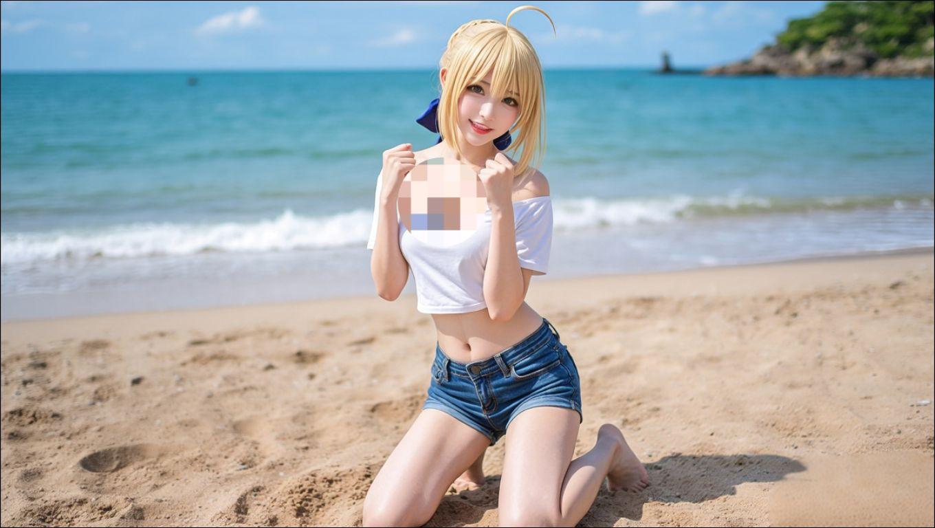 fatestaynight 二次元cosplay saber 这腿又长...