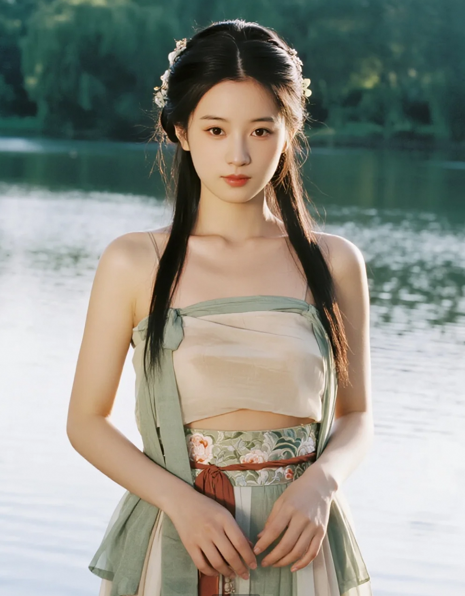 她的一举一动都像从画里走出来的一样