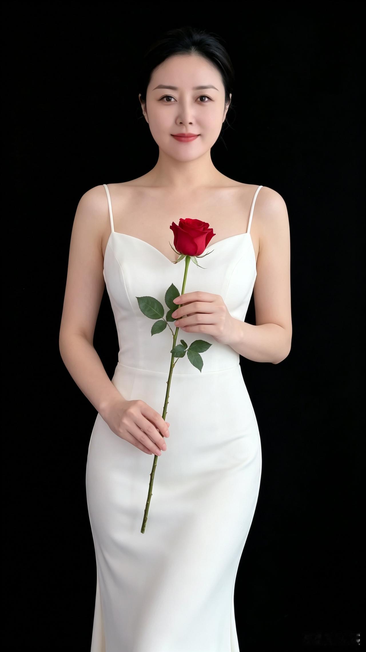 白裙佳人一袭白裙雅致妆，蕾丝镂玉衬容光。纤腰婉转身姿俏，素袂轻垂绒羽扬。