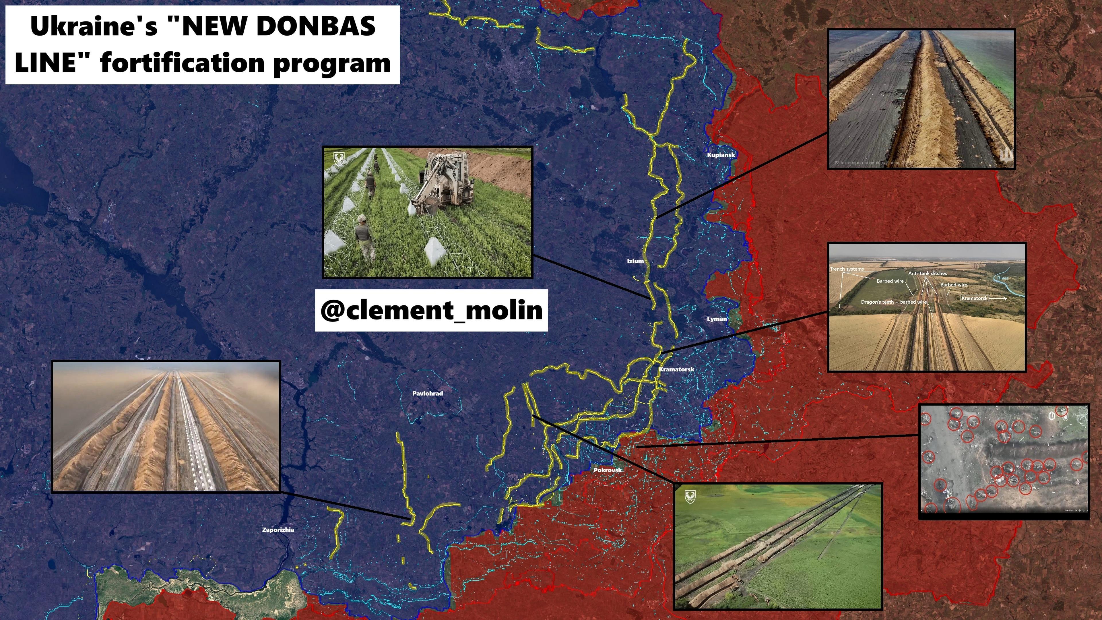 乌克兰修建的“新顿巴斯防线”自2025年初以来，之前的防御工事计划已被放弃，取而