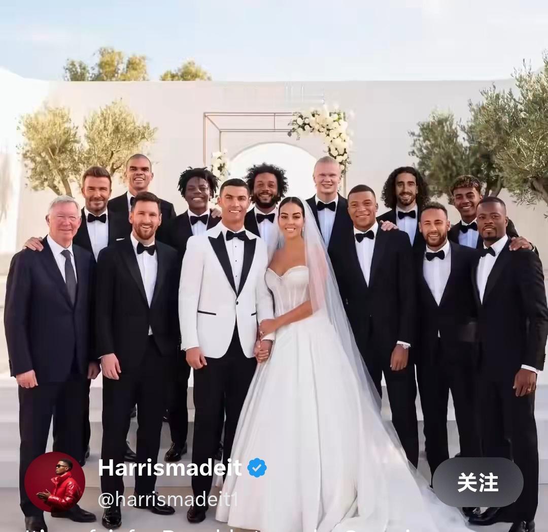 C罗的婚礼大牌云集猜猜哪一张照片是真的？你认为谁最不可能出现在照片中？