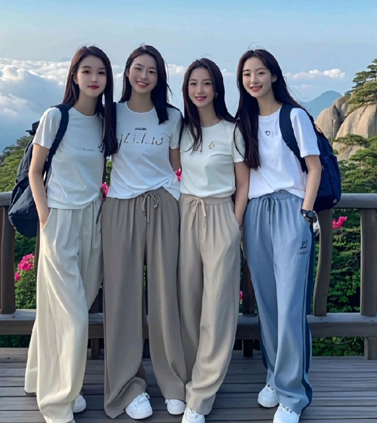 白裤子的是我哦，美不美