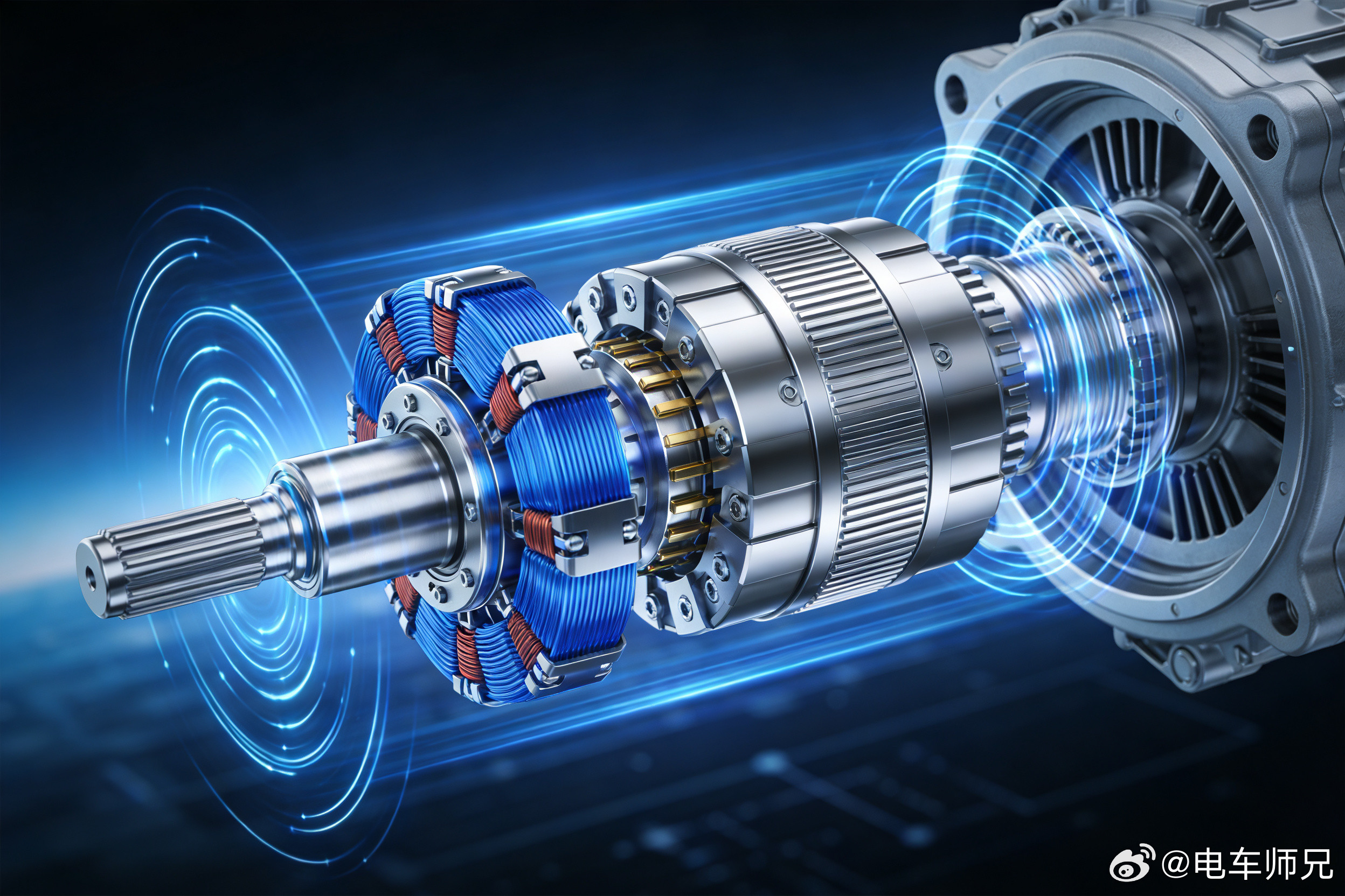电动车“高速掉电快”的行业痛点，根源在于传统永磁同步电机磁场固定。高速巡航时，强