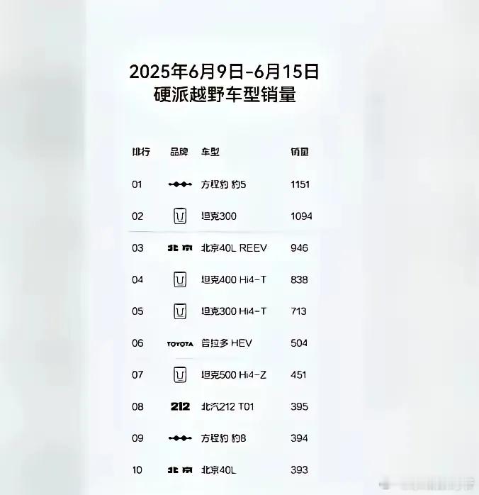 厉害了，迪子[点赞][点赞][点赞]方程豹豹5的周销量居然干到了第一