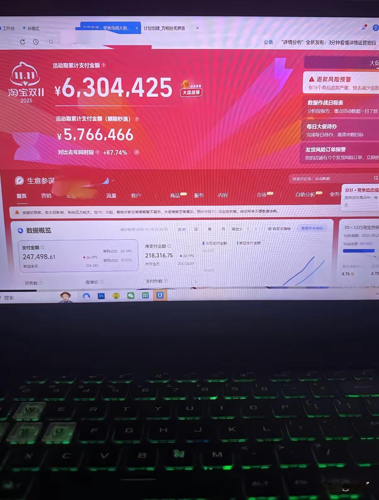 持久的双十一结束，朋友感叹电商只会越来越难，电商税出来今年的双十一全面涨价15-