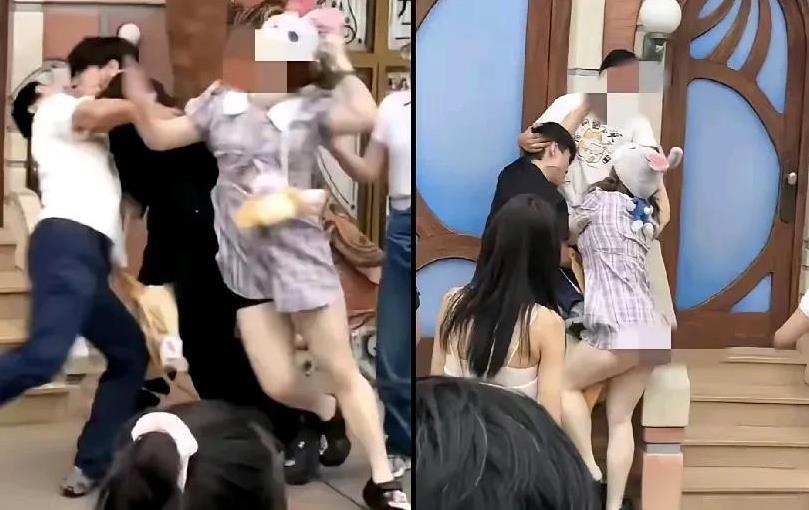 迪士尼打架的后续看了如果我是小女孩的姥姥我今天觉都不睡了，拿着擀面杖直奔上海