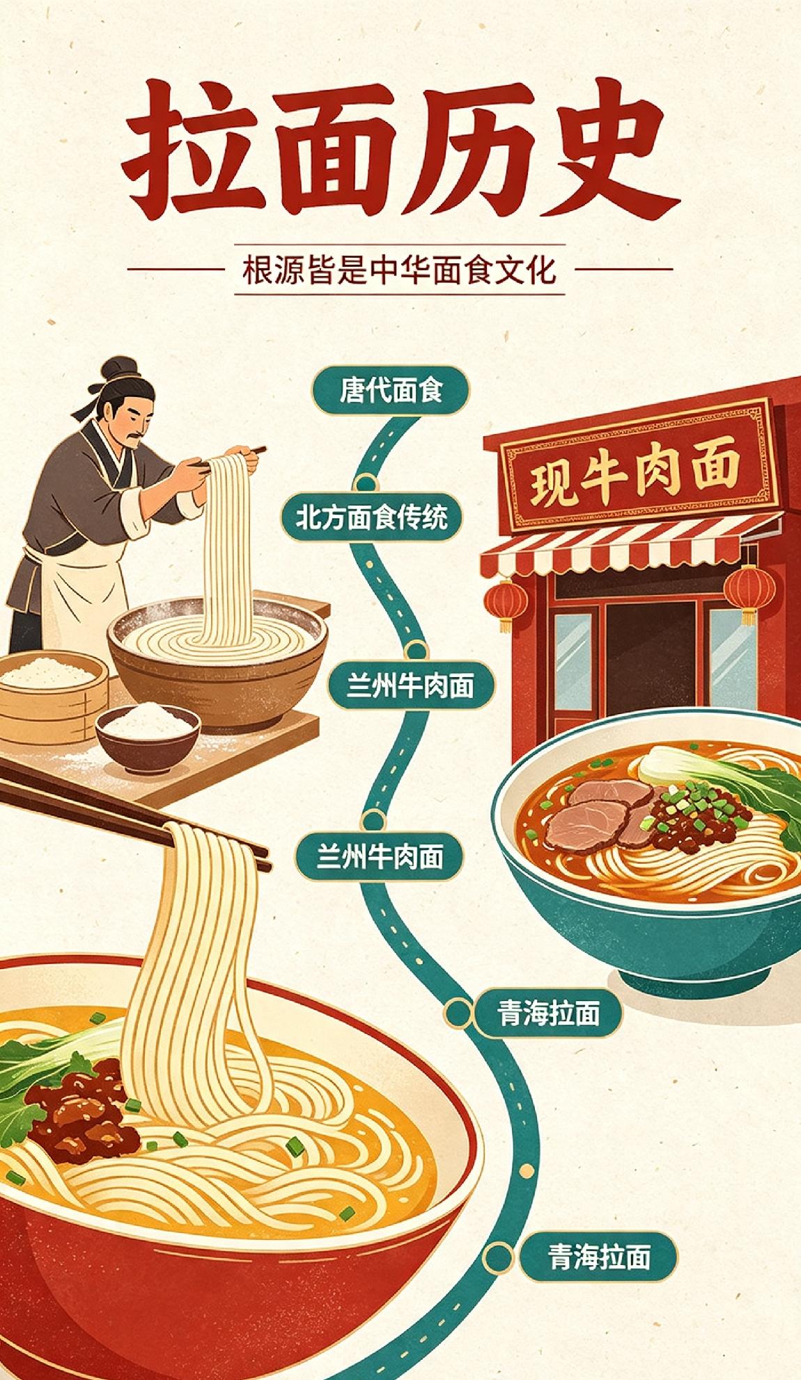 拉面是中国的！拉面最早起源于唐代，自古便是我国北方面食。后来甘肃兰州打磨出清