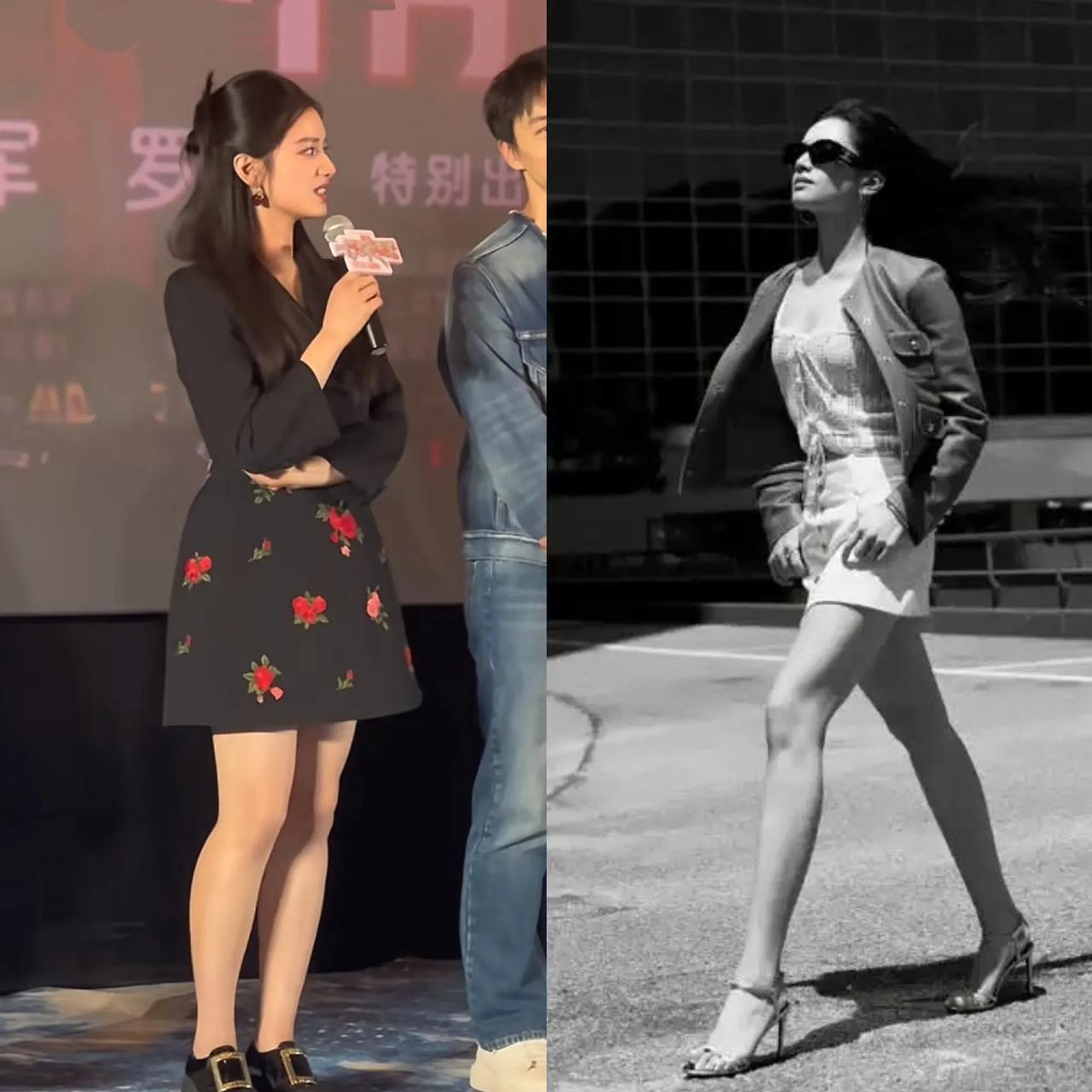 张婧仪很好的证实了，为什么说女孩要有一双属于自己的高跟鞋，平底鞋平平无奇，穿上高