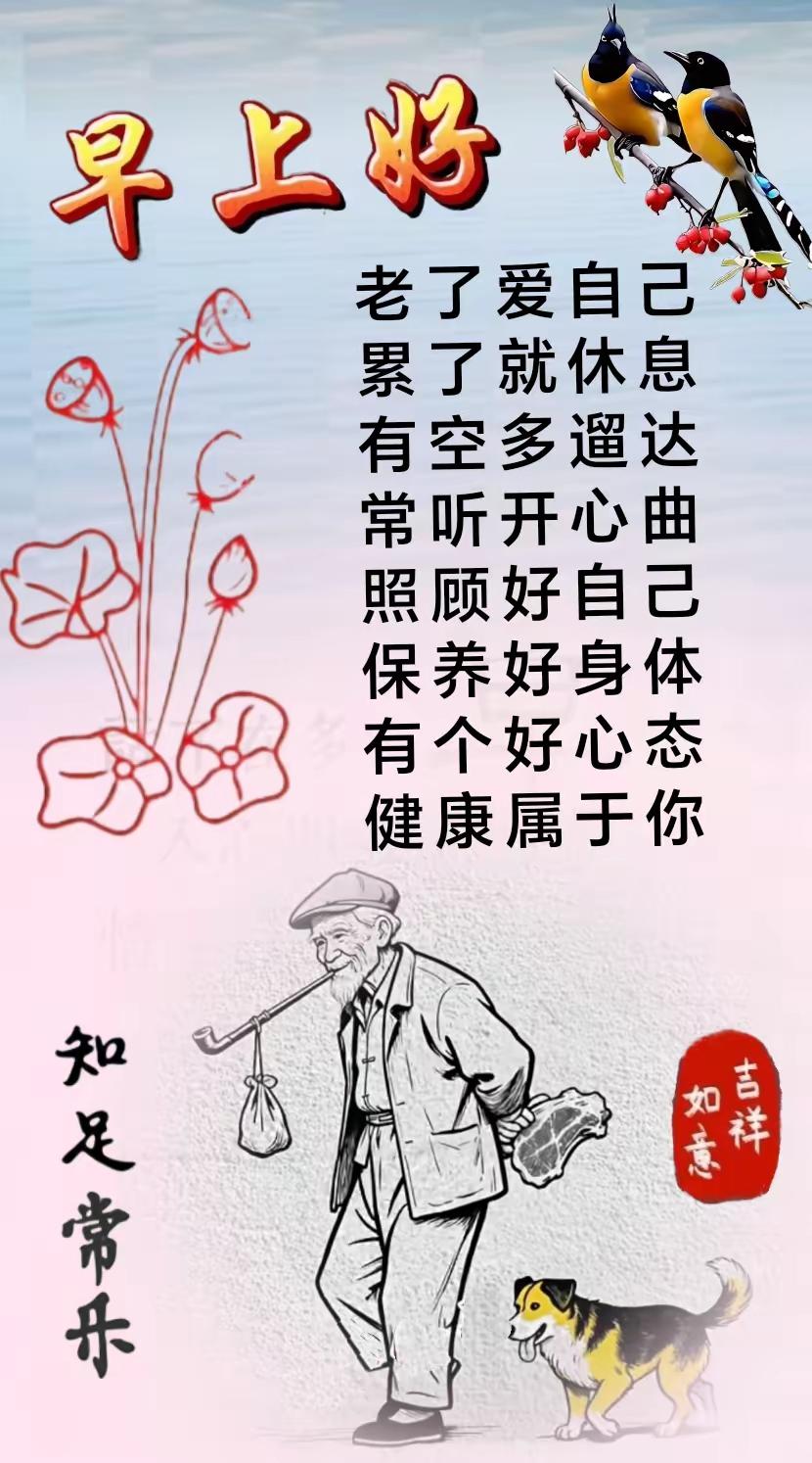 早安吉祥，知足常乐，健康每一天！🌹🐾